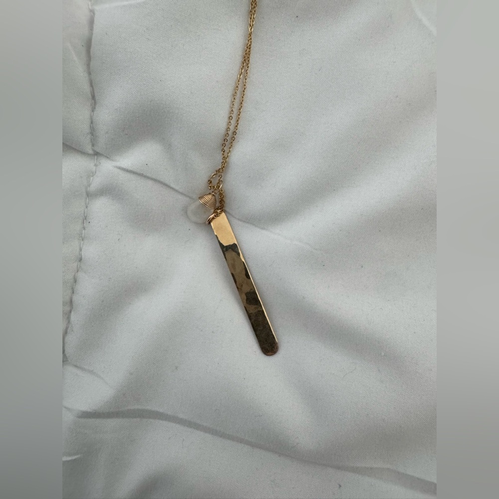 James Michelle Gem and Bar Gold Necklace
